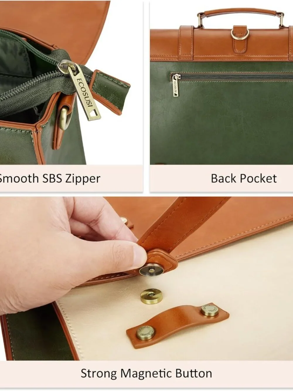 Stylish Vegan Leather Convertible Laptop Bag for Women
